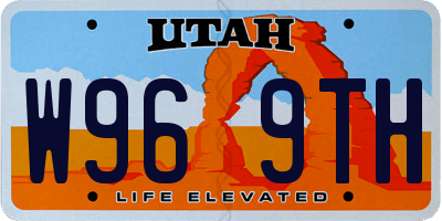 UT license plate W969TH