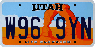 UT license plate W969YN
