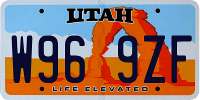 UT license plate W969ZF