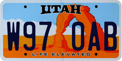 UT license plate W970AB