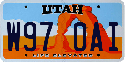 UT license plate W970AI