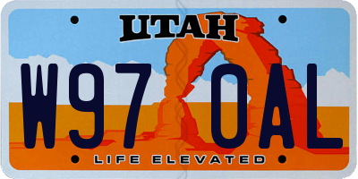 UT license plate W970AL