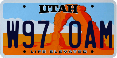 UT license plate W970AM