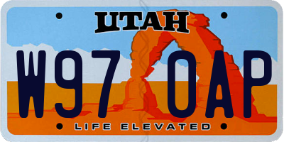 UT license plate W970AP