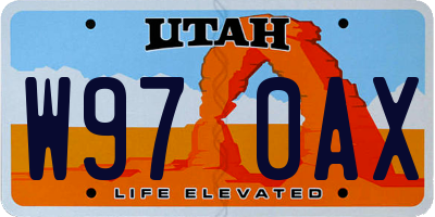 UT license plate W970AX