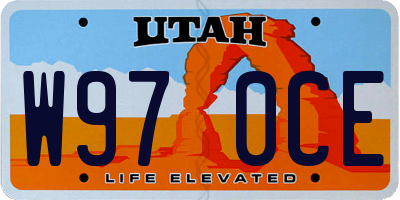 UT license plate W970CE