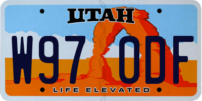 UT license plate W970DF