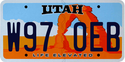 UT license plate W970EB