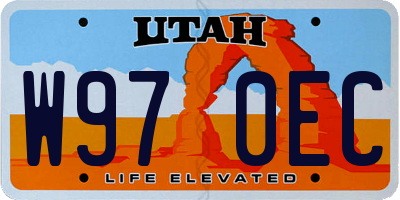 UT license plate W970EC