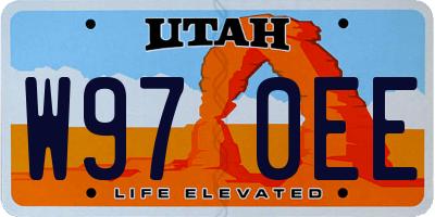 UT license plate W970EE