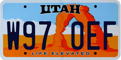UT license plate W970EF