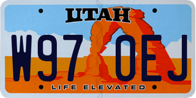 UT license plate W970EJ
