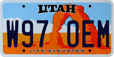 UT license plate W970EM