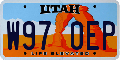 UT license plate W970EP