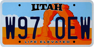UT license plate W970EW