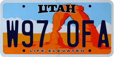 UT license plate W970FA