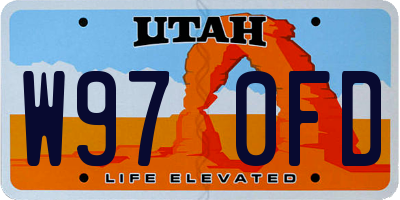 UT license plate W970FD