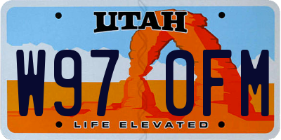 UT license plate W970FM