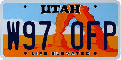 UT license plate W970FP