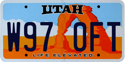 UT license plate W970FT