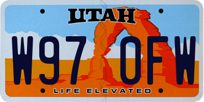 UT license plate W970FW