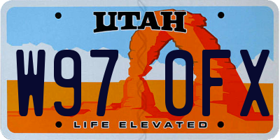 UT license plate W970FX