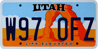 UT license plate W970FZ