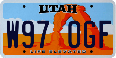 UT license plate W970GF