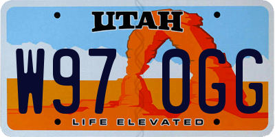 UT license plate W970GG