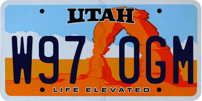 UT license plate W970GM