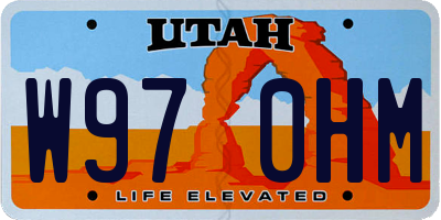 UT license plate W970HM