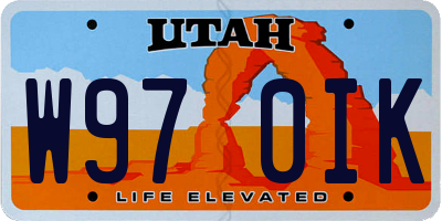 UT license plate W970IK