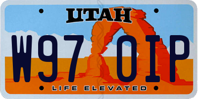 UT license plate W970IP