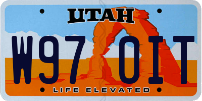 UT license plate W970IT