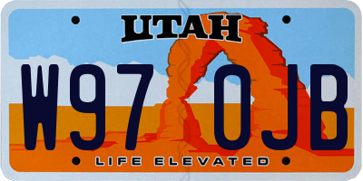 UT license plate W970JB