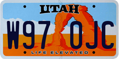 UT license plate W970JC
