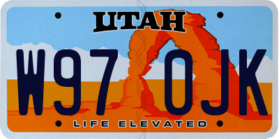 UT license plate W970JK