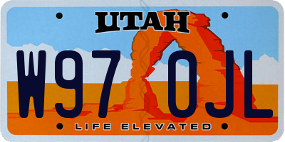 UT license plate W970JL