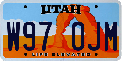 UT license plate W970JM