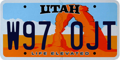 UT license plate W970JT