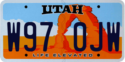 UT license plate W970JW