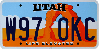 UT license plate W970KC