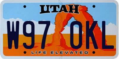 UT license plate W970KL