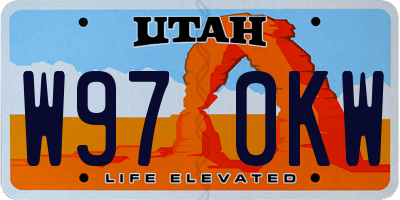 UT license plate W970KW