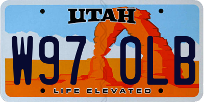 UT license plate W970LB