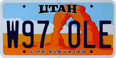 UT license plate W970LE
