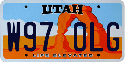 UT license plate W970LG
