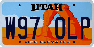 UT license plate W970LP