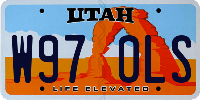 UT license plate W970LS