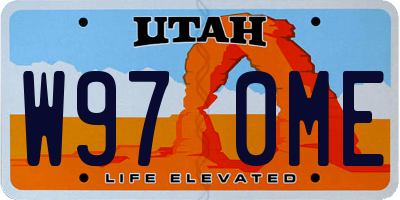 UT license plate W970ME